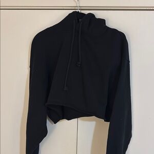 Black Cropped Hoodie